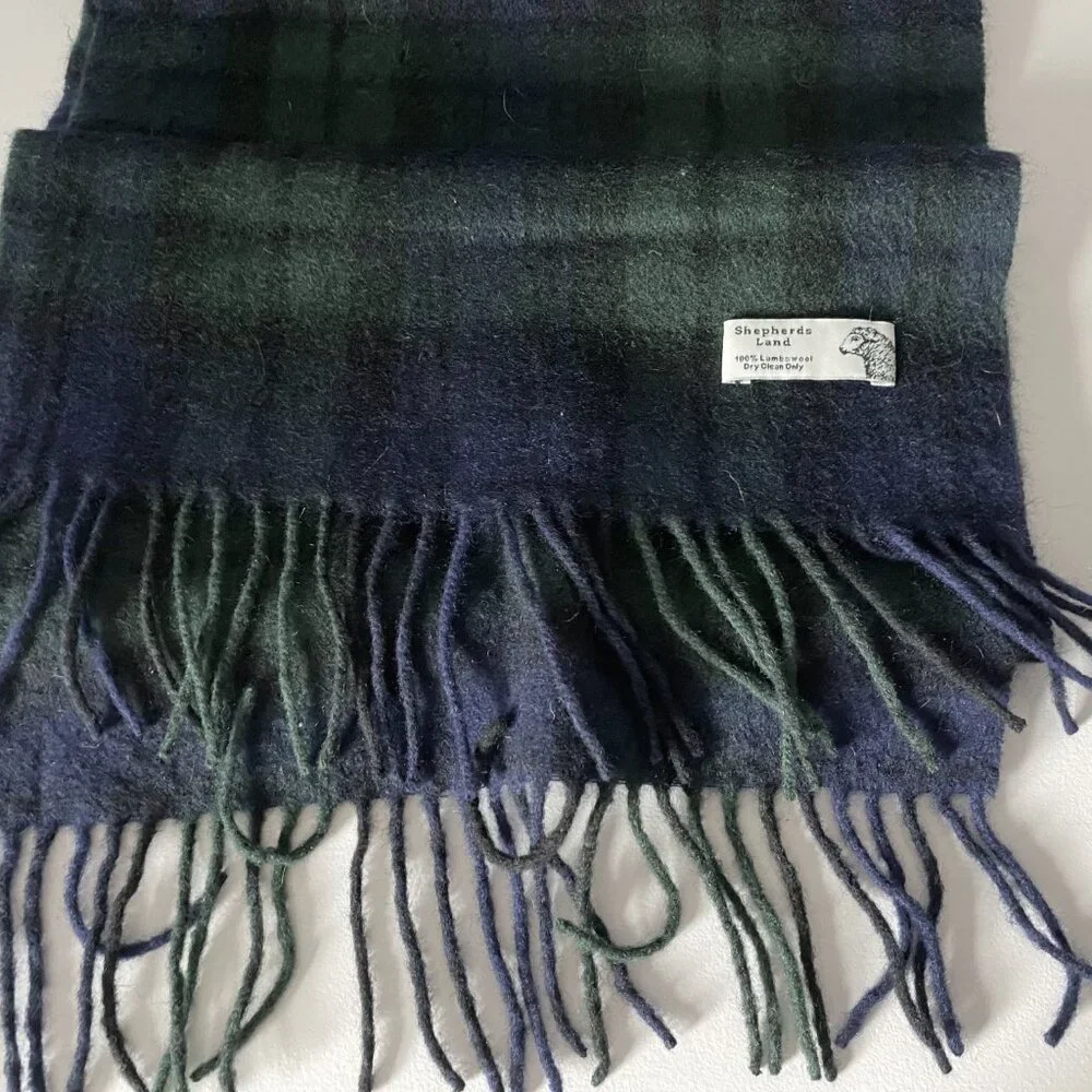 Shepherds Land Tartan Plaid Heritage Gorpcore Preppy Fringe Wool Scarf 65